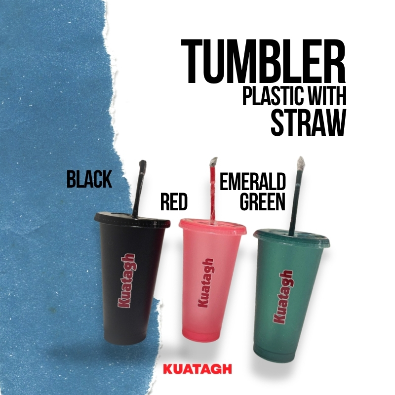 THUMBLER PLASTIC WITH STRAW